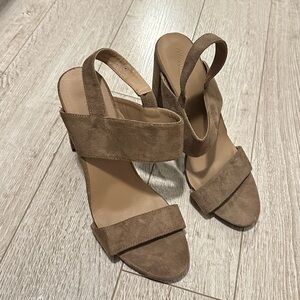 Brown Suede Strappy Heels NEVER WORN Size 10